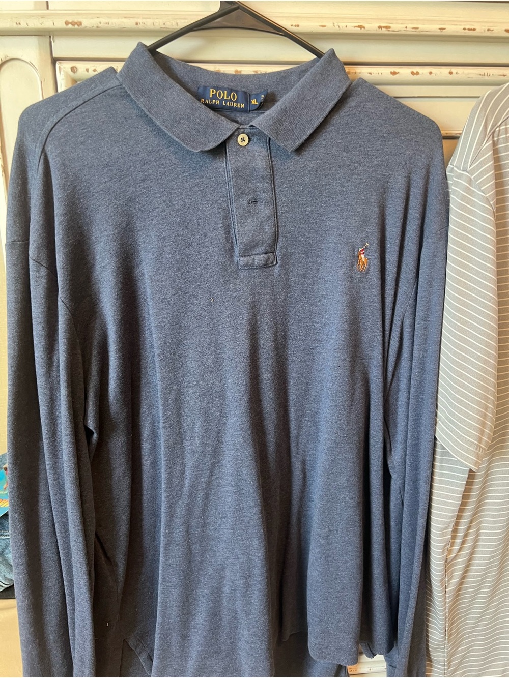 Polo by Ralph Lauren Men's Long-Sleeve Polo - Heather Navy